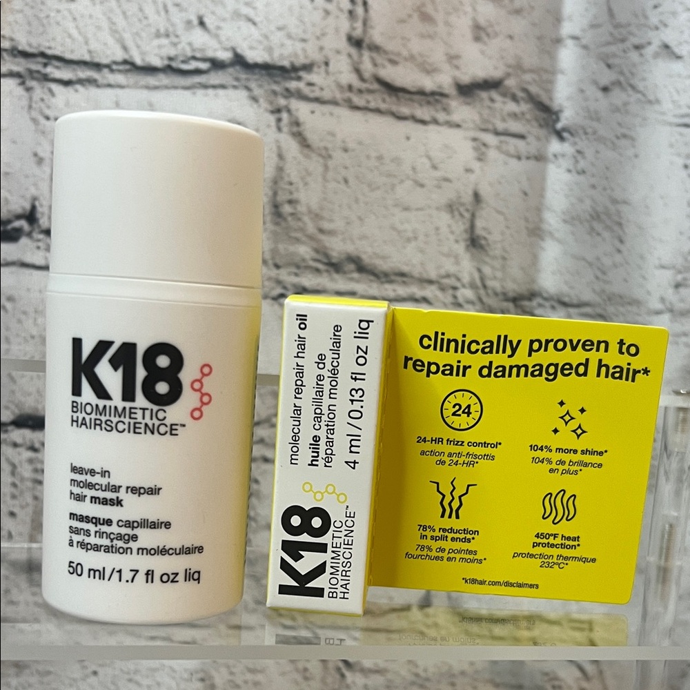 🌟 K18 DUO!! Hair Repair Set with Leave-In Mask and Oil